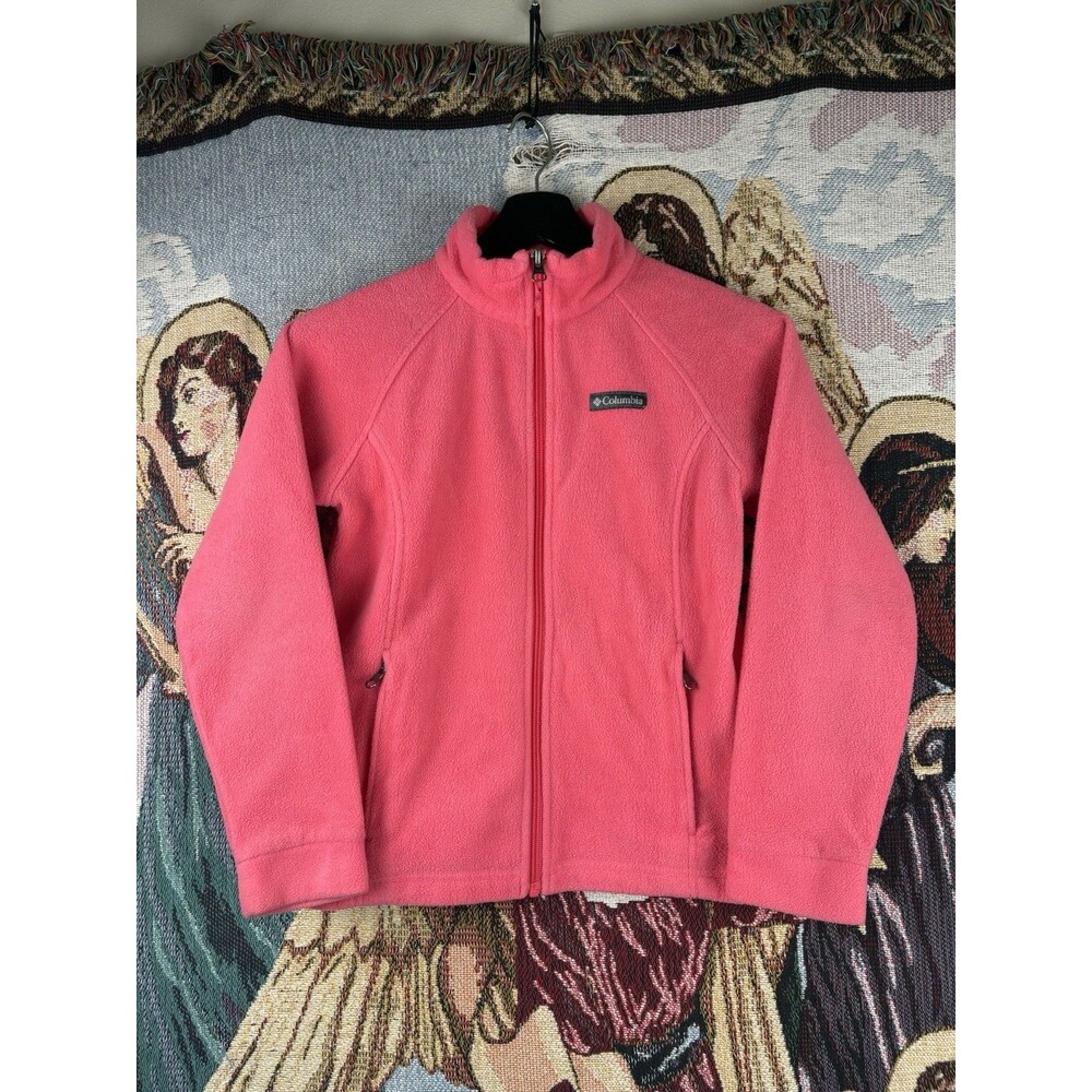 Columbia Girls Pink Full Zip Fleece Jacket Size M 10/12 Winter